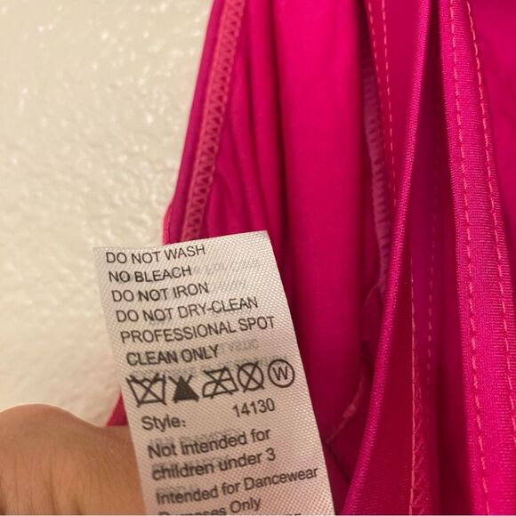 Weissman Dance costume hot pink sassy fringe dress Spice Up Your Life 14130 MA - Picture 9 of 12